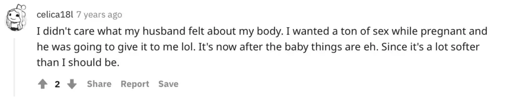 horny pregnant woman commenting on sex drive