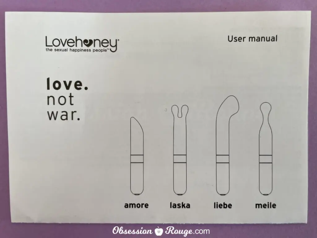 Love not War vibrator models